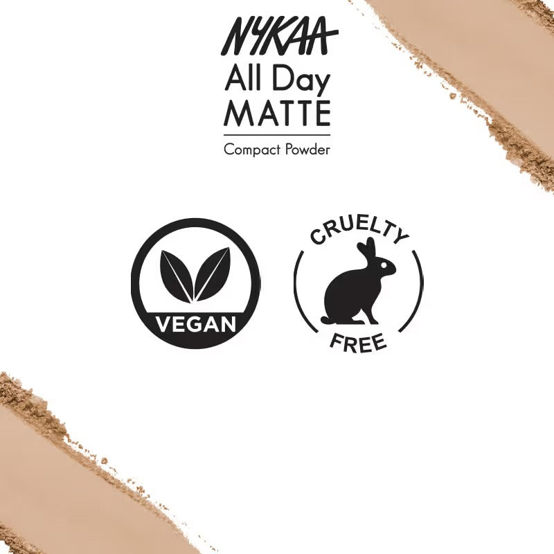 Nykaa All Day Matte Oil-Control Compact Powder with SPF 15 PA++ – Sand 04, 8g