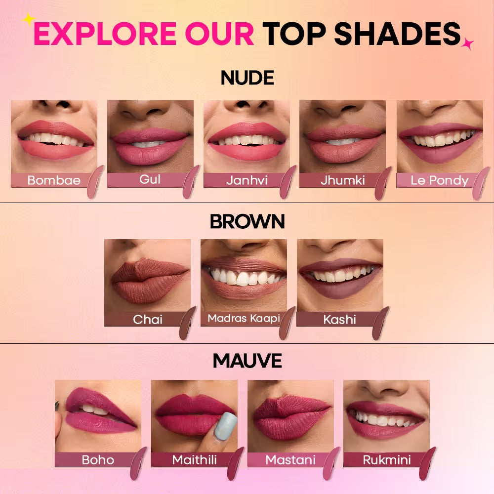 Nykaa Matte To Last Transferproof Liquid Lipstick – Bombae 01, 6.2ml