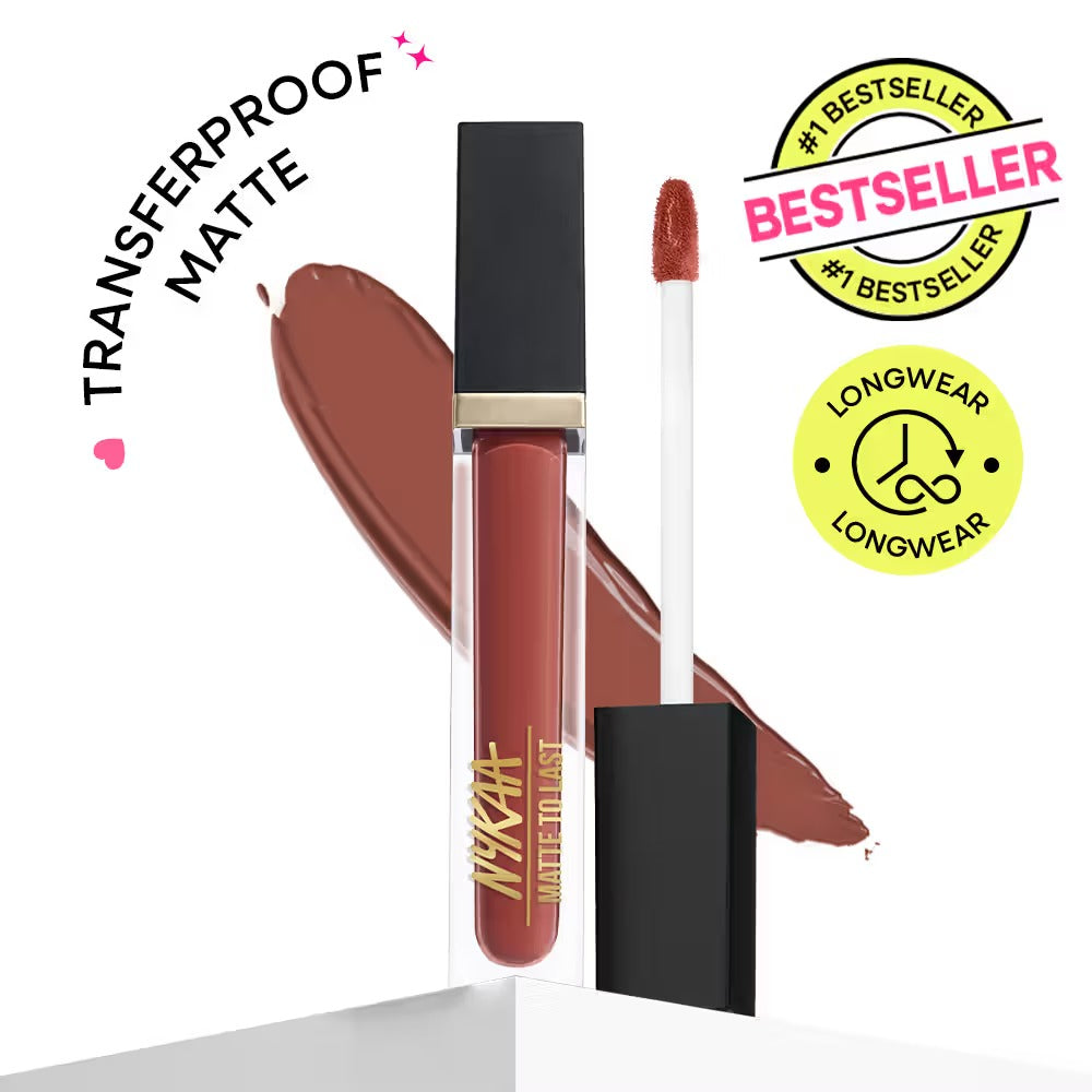 Nykaa Matte To Last Transferproof Liquid Lipstick – Madras Kaapi 05, 6.2ml