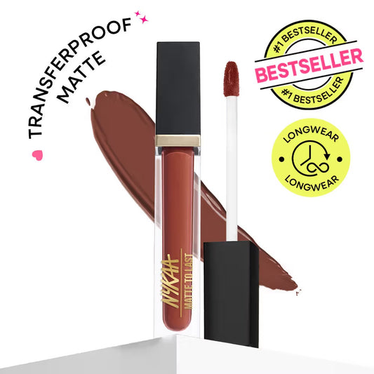 Nykaa Matte To Last Transferproof Liquid Lipstick – Chai 18, 6.2ml