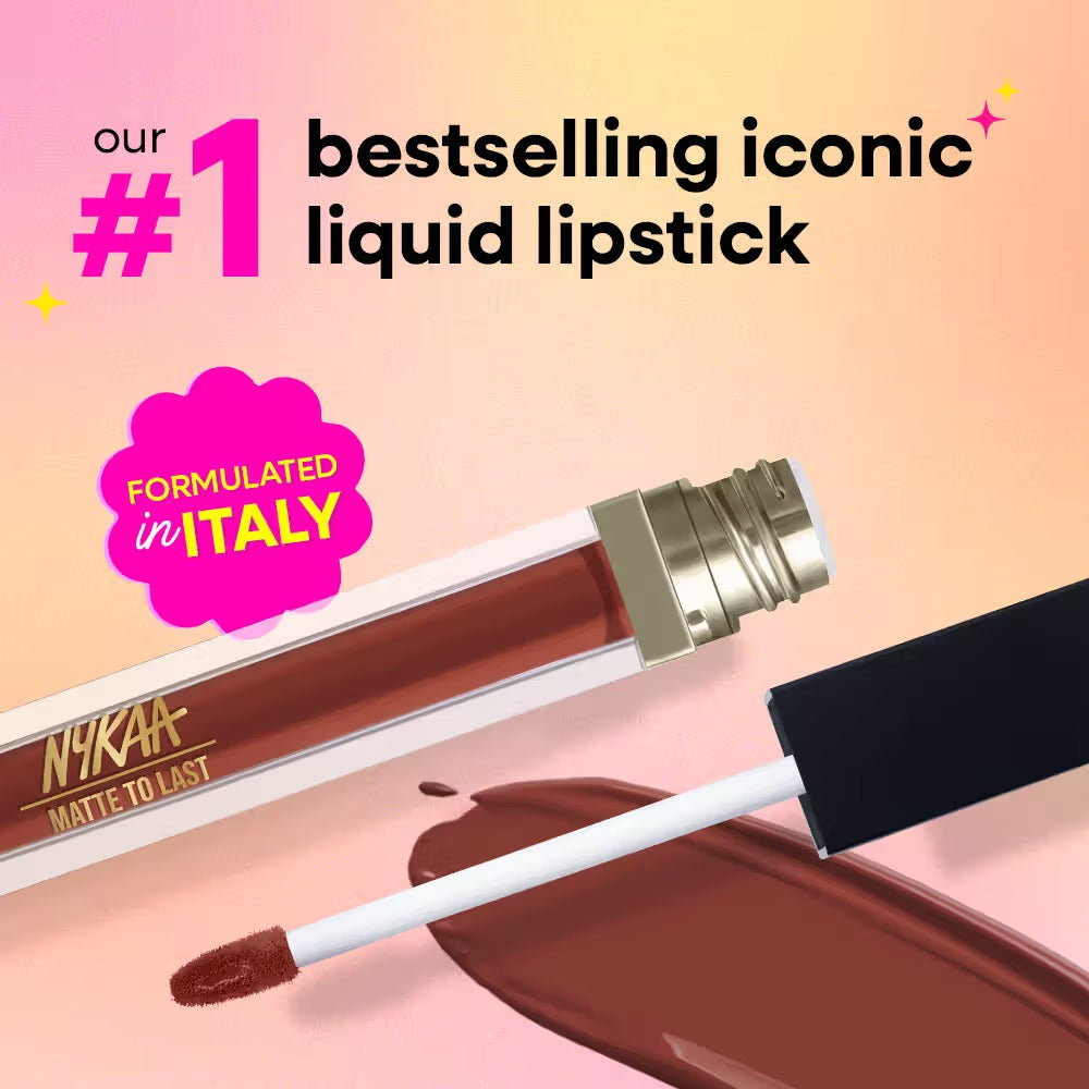 Nykaa Matte To Last Transferproof Liquid Lipstick – Chai 18, 6.2ml