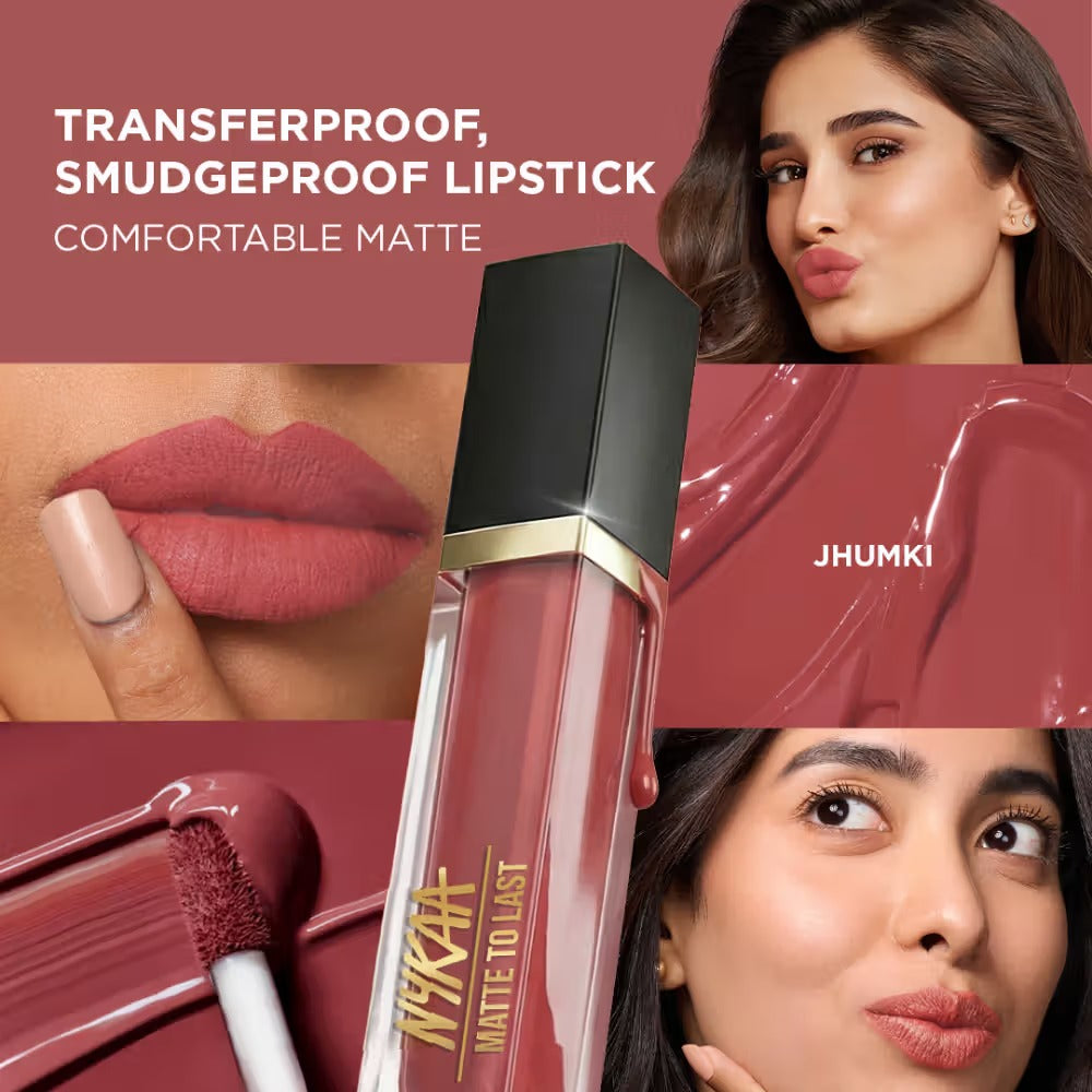 Nykaa Matte To Last Transferproof Liquid Lipstick – Jhumki 14, 6.2ml
