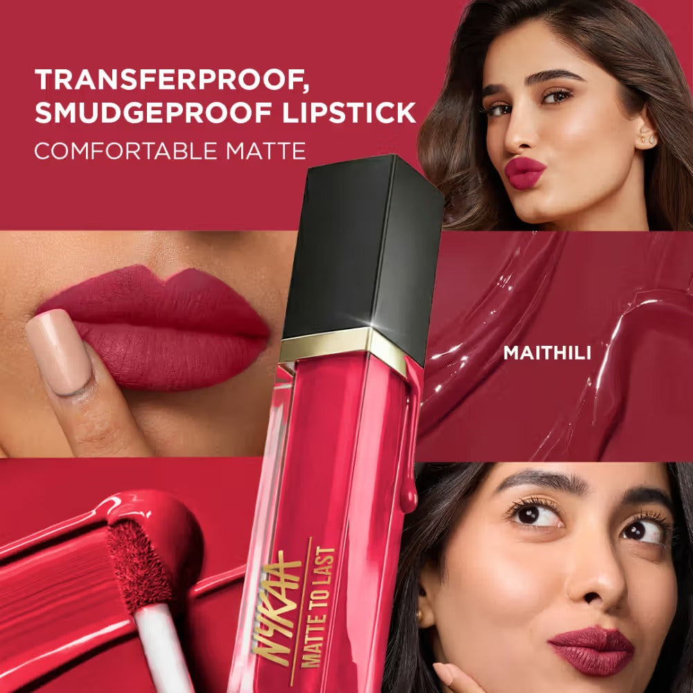 Nykaa Matte To Last Transferproof Liquid Lipstick – Maithili 25, 6.2ml
