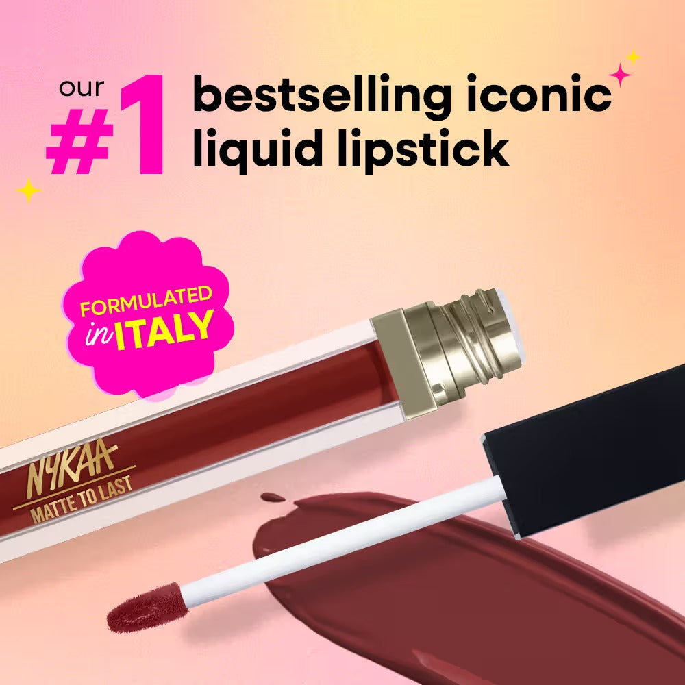 Nykaa Matte To Last Transferproof Liquid Lipstick – Kashi 19, 6.2ml