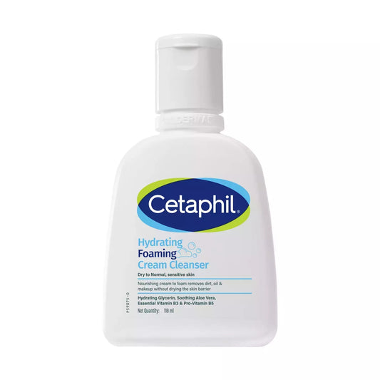 Cetaphil Hydrating Foaming Cream Cleanser – 118 ml for Daily Hydration & Cleansing