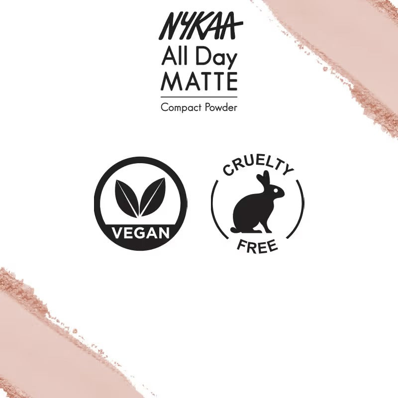 Nykaa All Day Matte Oil-Control Compact Powder with SPF 15 PA++ – Vanilla 02, 8g