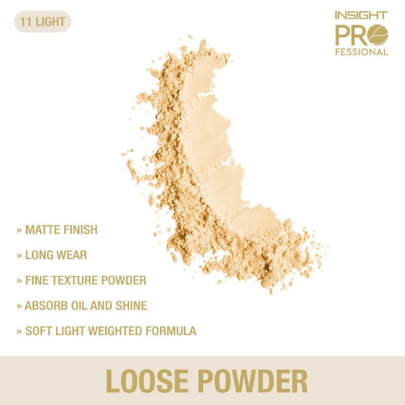 Insight Pro Loose Face Powder in Light 11 for Finishing Makeup – 30g