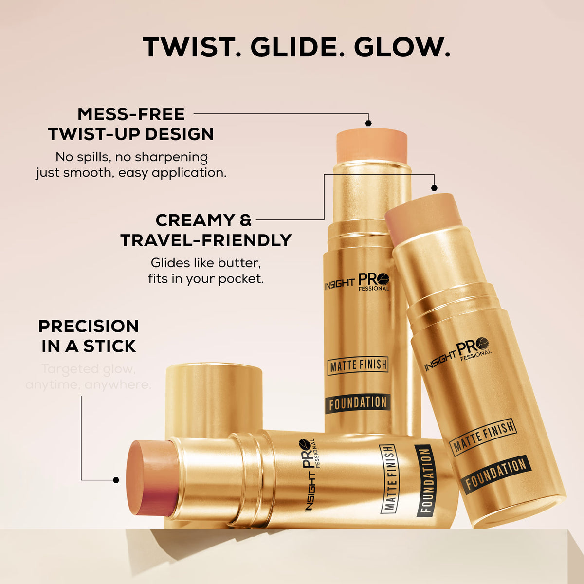 Insight Pro Matte Finish Foundation in Caramel Cream – 10g
