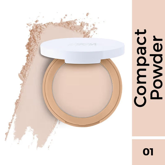Nykaa All Day Matte Oil-Control Compact Powder with SPF 15 PA++ – Ivory 01, 8g