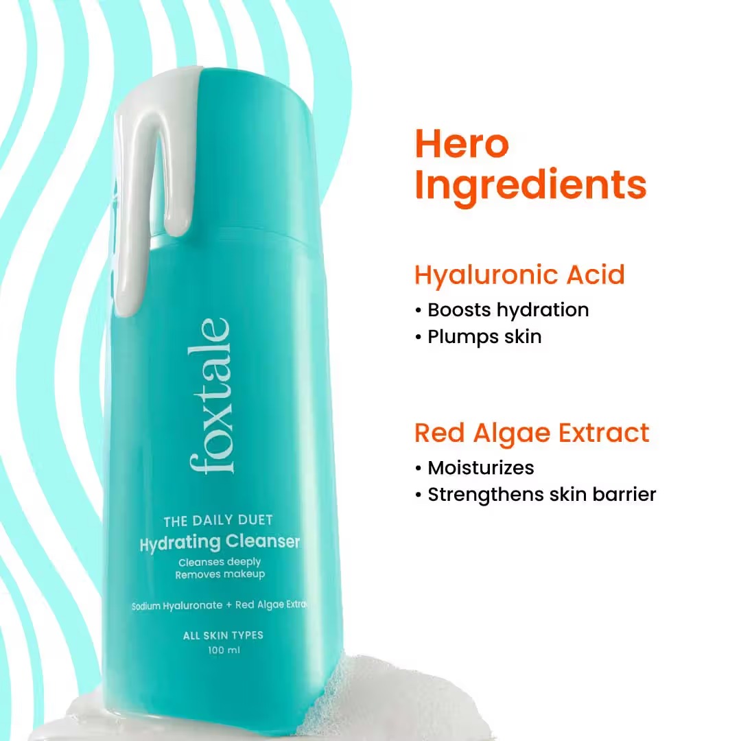 Foxtale Hydrating Cleanser & Makeup Remover with Hyaluronic Acid