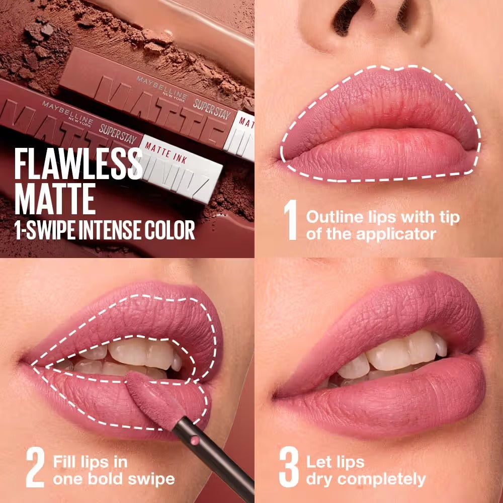 Maybelline New York Super Stay Matte Ink Liquid Lipstick, Lasts Up to 16 Hours - Entertainer