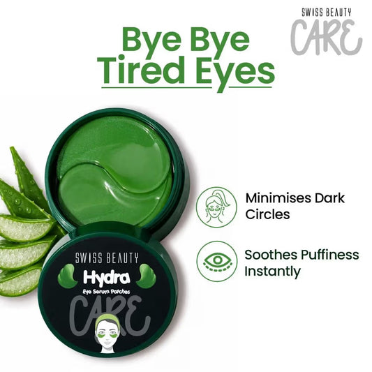 Swiss Beauty Hydra Eye Serum Patches For Dark Circles And Puffiness Hydrate Skin With Aloe Vera, 60pcs