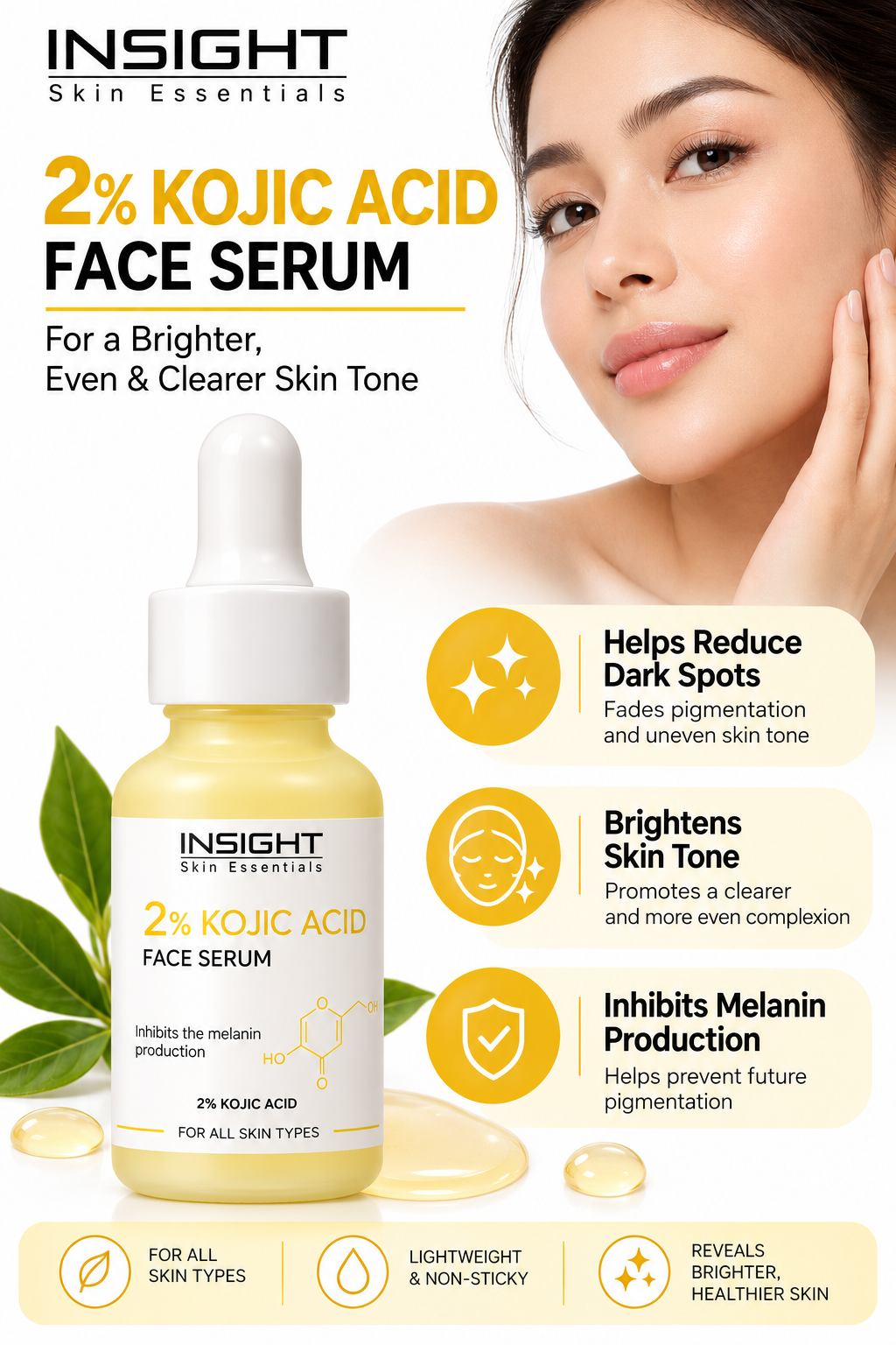 Insight Skin Essential 2% Kojic Acid Face Serum, 30ml