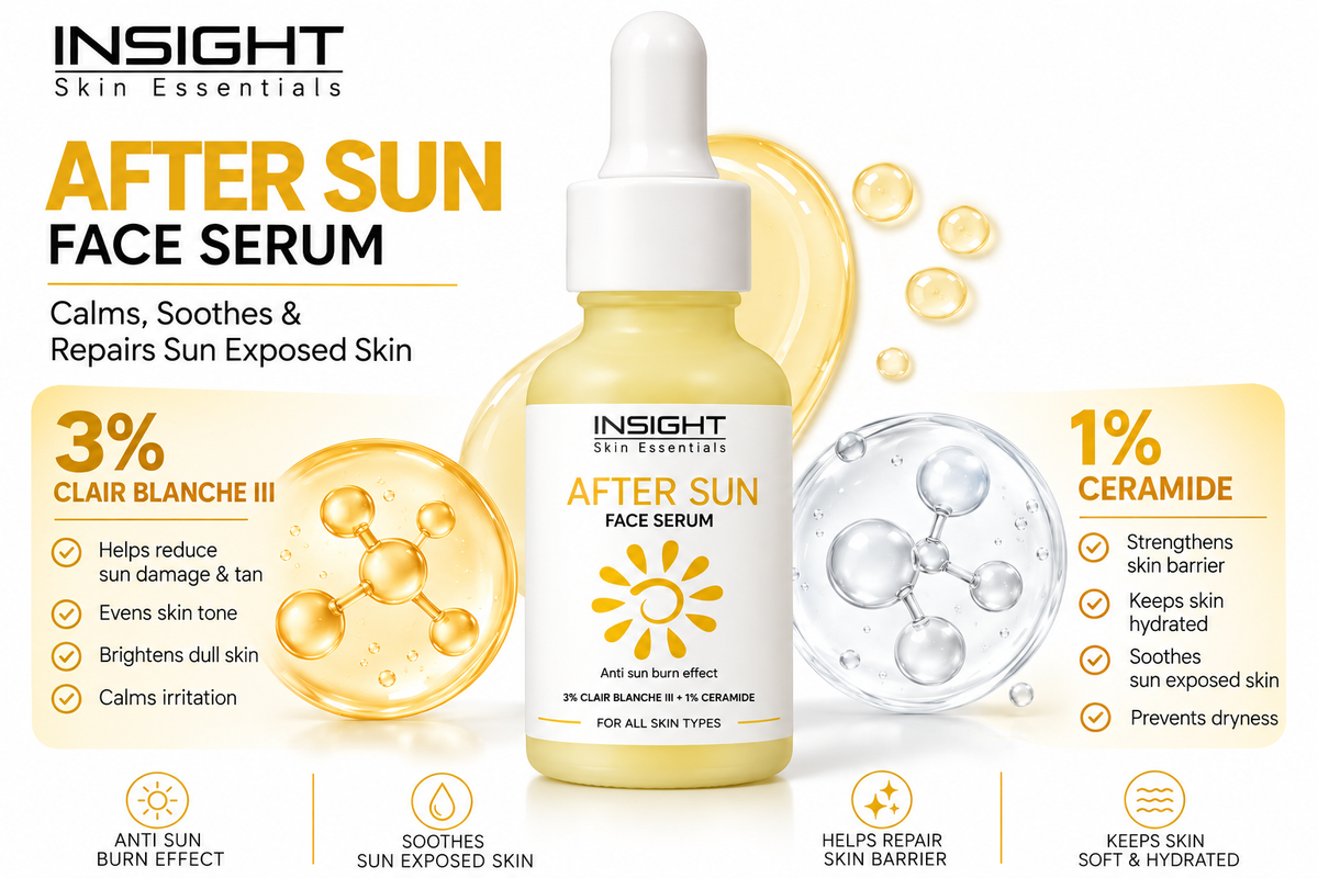 Insight Skin Essential After Sun Face Serum with 3% Clair Blanche III and 1% Ceramide, 30ml