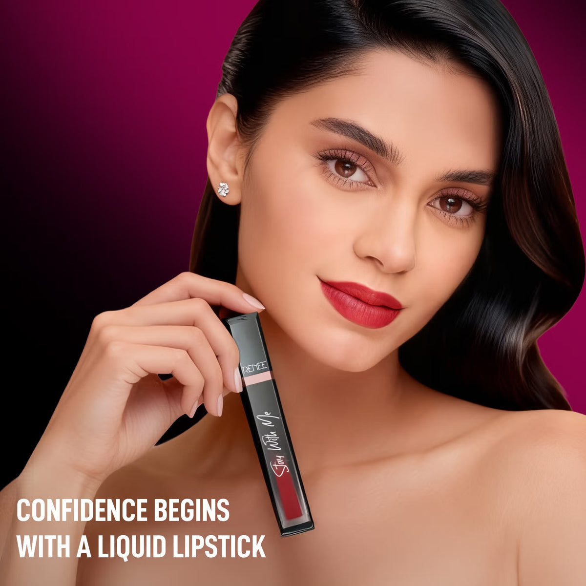 RENEE Stay With Me Liquid Lipstick – Dose of Rose, 5ml