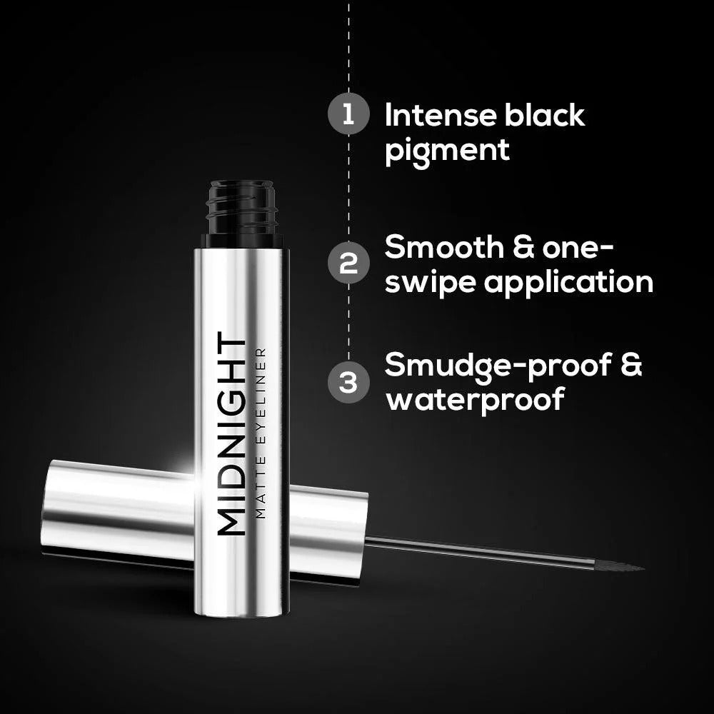 RENEE Midnight Matte Eyeliner, Black - [2.5ml]