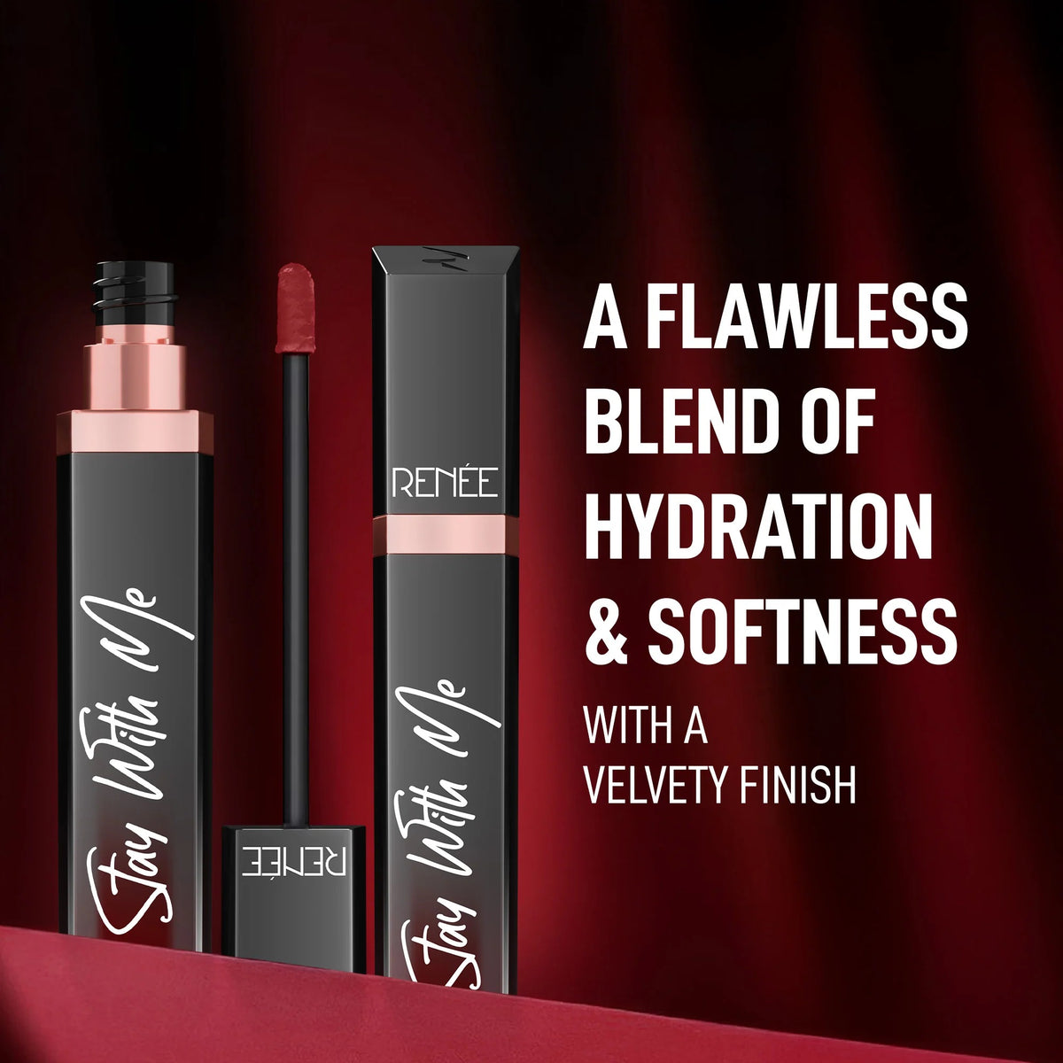 RENEE Stay With Me Liquid Lipstick – Mad for Maroon, 5 ml