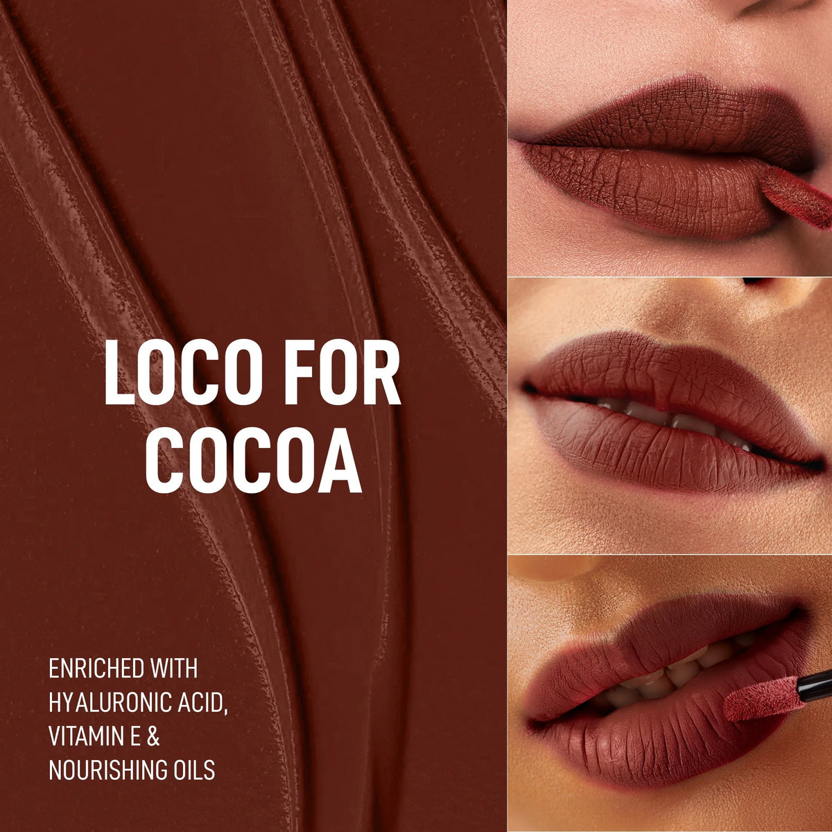 RENEE Stay With Me Liquid Lipstick – Loco for Cocoa, 5 ml