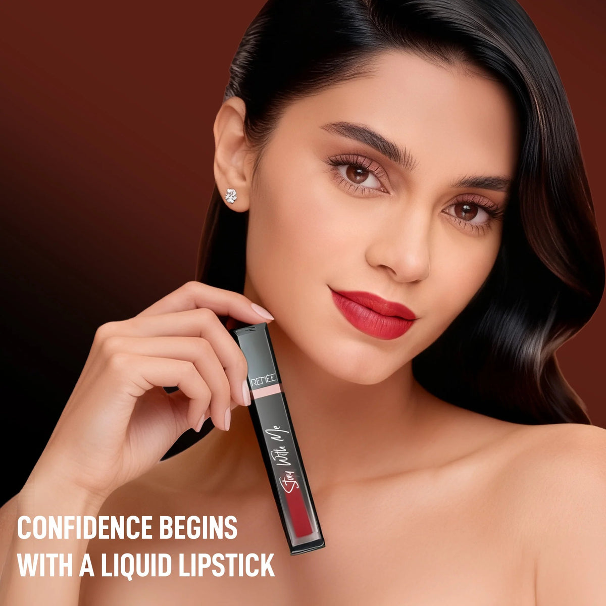 RENEE Stay With Me Liquid Lipstick – Loco for Cocoa, 5 ml
