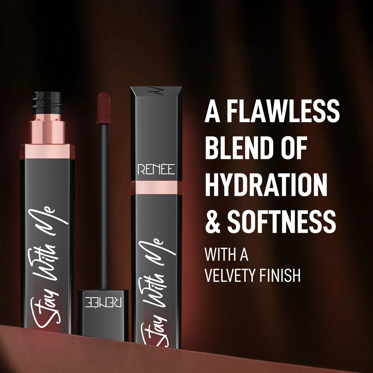 RENEE Stay With Me Liquid Lipstick – Loco for Cocoa, 5 ml