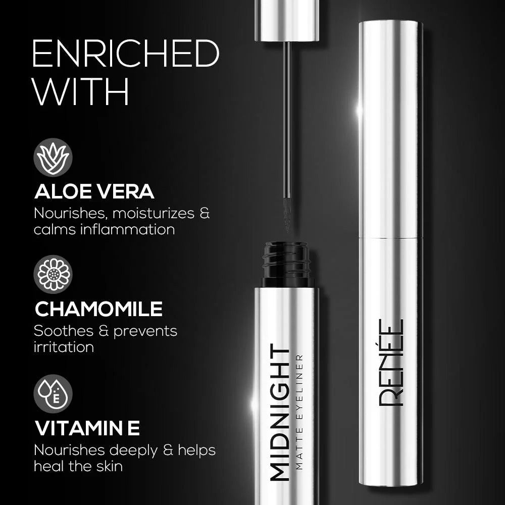 RENEE Midnight Matte Eyeliner, Black - [2.5ml]