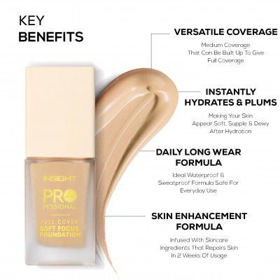 Insight Pro Full Cover Soft Focus Foundation, LN08 - [25gm]