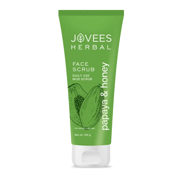 Jovees Papaya & Honey Face Scrub | With Honey & Neem | Normal to Dry Skin - 100gm